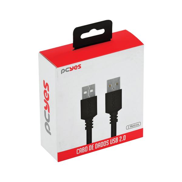 Imagem de Cabo De Dados Usb A 2.0 Macho Para Usb A 2.0 Macho 28awg Puro Cobre 2 Metros - Puam2-2