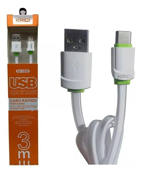 Imagem de Cabo de Dados USB C Fast Speed Tipo C Longo 2.1A 3 Metros