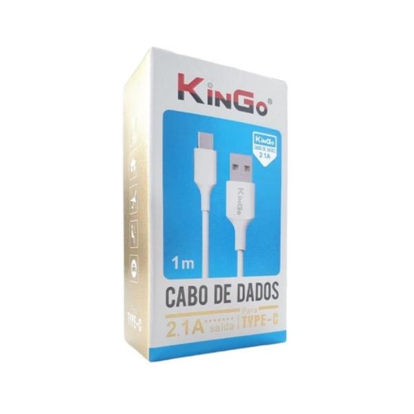 Imagem de Cabo De Dados Usb-C Kingo Branco 1M 2.1A P/ Moto One Action