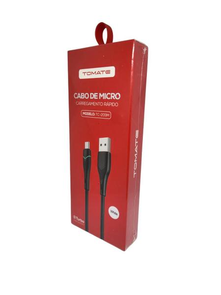 Imagem de Cabo de dados usb para v8 turbo 1.2m 5v 3a tomate tc-209m