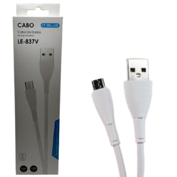 Imagem de Cabo De Dados Usb V8 - It Blue - Branco