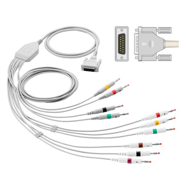 Imagem de Cabo de ECG  10 Vias C/ Terminal Banana - Compatível EMAI