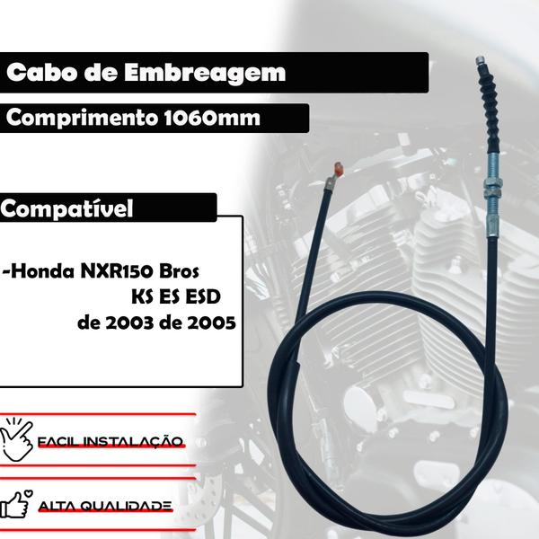 Imagem de Cabo De Embreagem Para Nxr Bros 150 Ks Es Esd  2003 2004 2005 Honda Da Bros150 Pra Nxr150