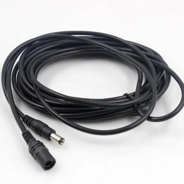 Imagem de Cabo de Extensão DC 12V - 5m/10m - Conector 2.1x5.5mm - Preto