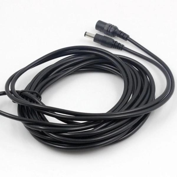 Imagem de Cabo de Extensão DC 12V - 5m/10m - Conector 2.1x5.5mm - Preto