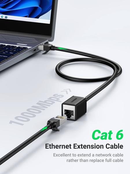 Imagem de Cabo de extensão Ethernet UGREEN Cat6 LAN 0,5 m macho para fêmea