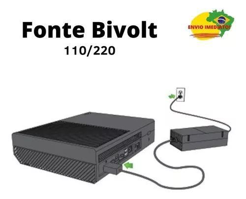 Cabo De Força Bivolt + Fonte Compatível com Xbox One 2 Pinos 110v/220v Game - DMK Imagem de Cabo De Força Bivolt + Fonte Compatível com Xbox One 2 Pinos 110v/220v Game