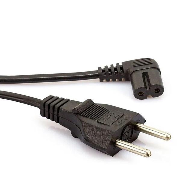 Cabo De Força Curvado Em L 90 Graus Tipo 8 Bipolar Compatível PS5 Ps4 Ps3 Ps2 Tv Samsung LG - PSM Imagem de Cabo De Força Curvado Em L 90 Graus Tipo 8 Bipolar Compatível PS5 Ps4 Ps3 Ps2 Tv Samsung LG