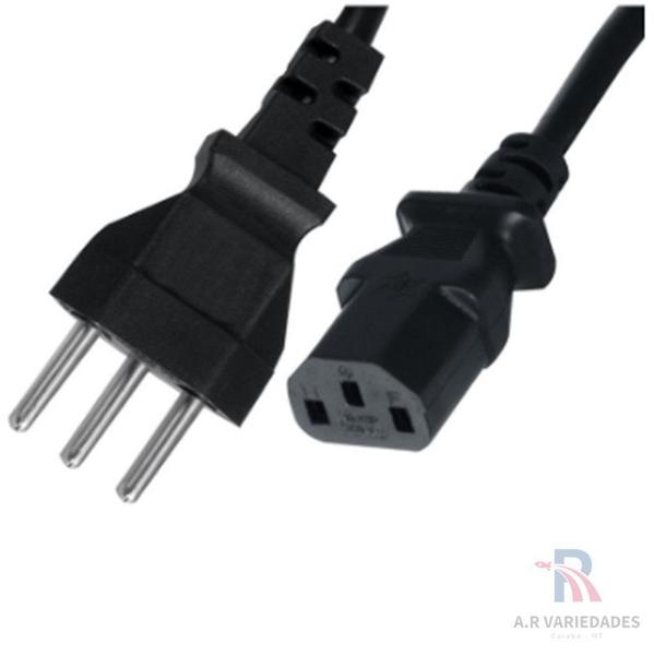 Cabo de Força Energia 3 Pinos 5,0 Metros Green Pra Pc Novo - A.R Variedades MT Imagem de Cabo de Força Energia 3 Pinos 5,0 Metros Green Pra Pc Novo