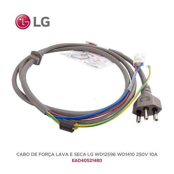 Imagem de Cabo de Força Lavadora LG WD1412 WD12596 250V 16A Original