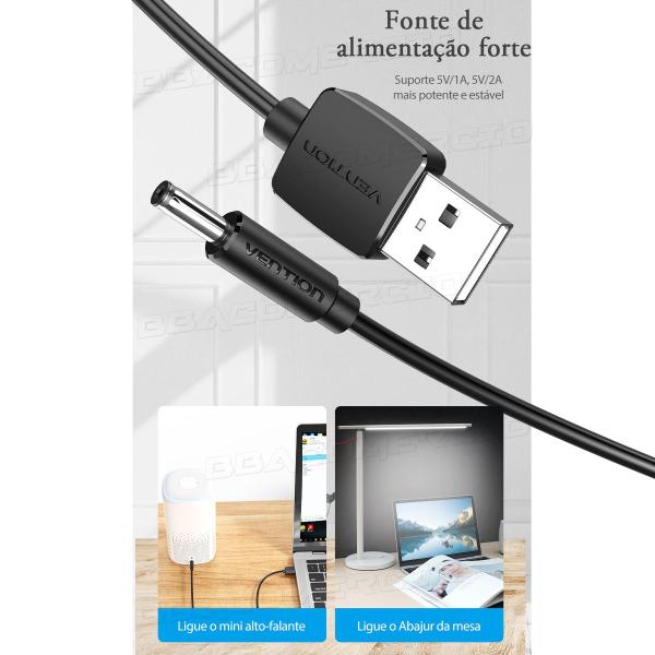 Imagem de Cabo De Força Usb Macho X 3.5mm Plug Dc Vention para Tablet