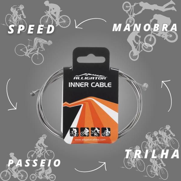 Cabo De Freio Basic Inox Para Mtb E Estrada Bike Unidade Alligator Para Bike Speed Road Mtb Trilha Aro 29 Speed 26 Cabeça De Perinha C10 Sti 2Cabeças - ALLIGATOR ORIGINAL REBECHI BIKES Imagem de Cabo De Freio Basic Inox Para Mtb E Estrada Bike Unidade Alligator Para Bike Speed Road Mtb Trilha Aro 29 Speed 26 Cabeça De Perinha C10 Sti 2Cabeças