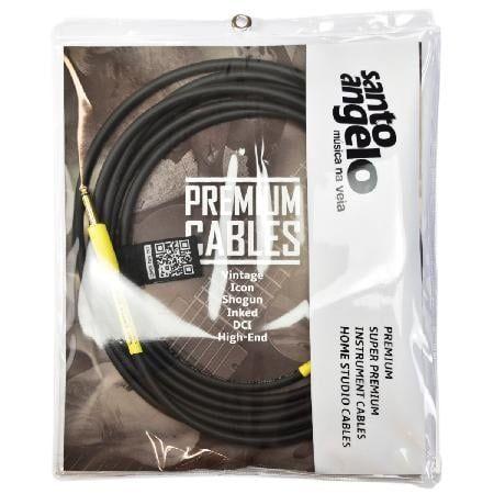 Imagem de Cabo De Guitarra Shogun Premium 0,75mm Conector Em Ouro P10/p10 15ft 4,57 Metros Preto