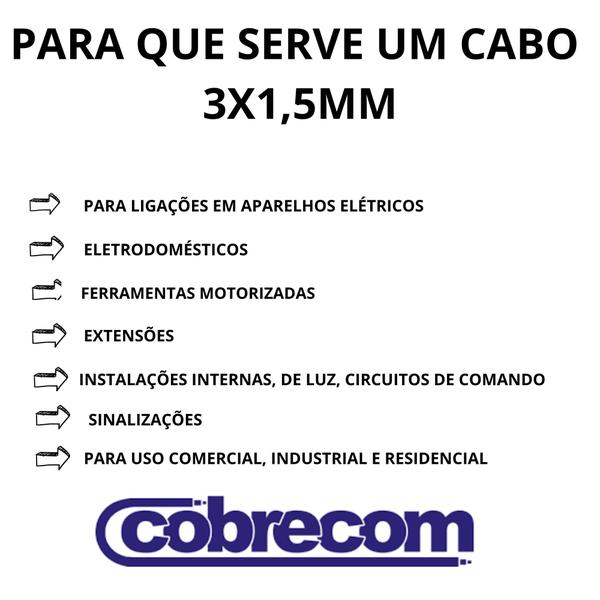 Imagem de Cabo de luz e força para energia Pp 3x1,50mm Com 55 Metros