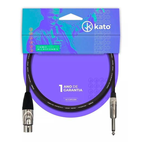 Imagem de Cabo de microfone desbalanceado xlrf p10 kato k2 10 metros