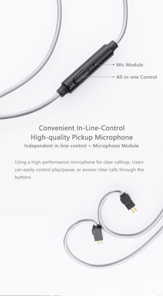 Cabo de microfone Moondrop MC1 Atualização de fone de ouvido de 3,5 mm 0,78 mm-2 pinos Imagem de Cabo de microfone Moondrop MC1 Atualização de fone de ouvido de 3,5 mm 0,78 mm-2 pinos