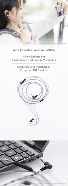 Cabo de microfone Moondrop MC1 Atualização de fone de ouvido de 3,5 mm 0,78 mm-2 pinos Imagem de Cabo de microfone Moondrop MC1 Atualização de fone de ouvido de 3,5 mm 0,78 mm-2 pinos