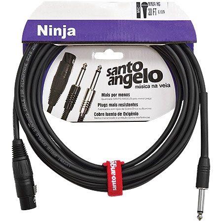 Imagem de Cabo De Microfone Ninja Hg 0,20 Mm Conector P10/xlr Femea 20ft 6,10 Metros Preto