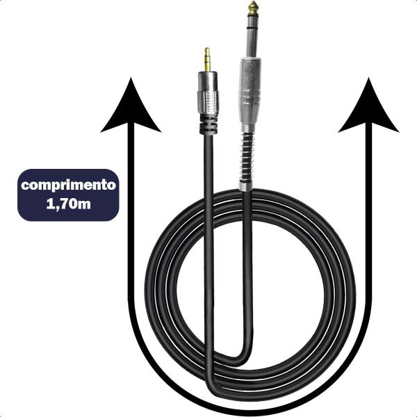 Imagem de Cabo De Microfone P10 para P2 Estéreo Profissional 1,70 Metros