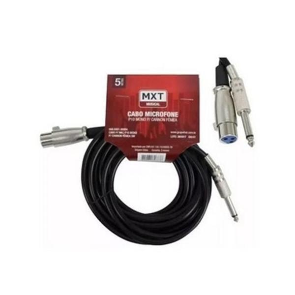 Cabo De Microfone P10Mono Para Cannon Femea Mxt 10Mt Imagem de Cabo De Microfone P10Mono Para Cannon Femea Mxt 10Mt