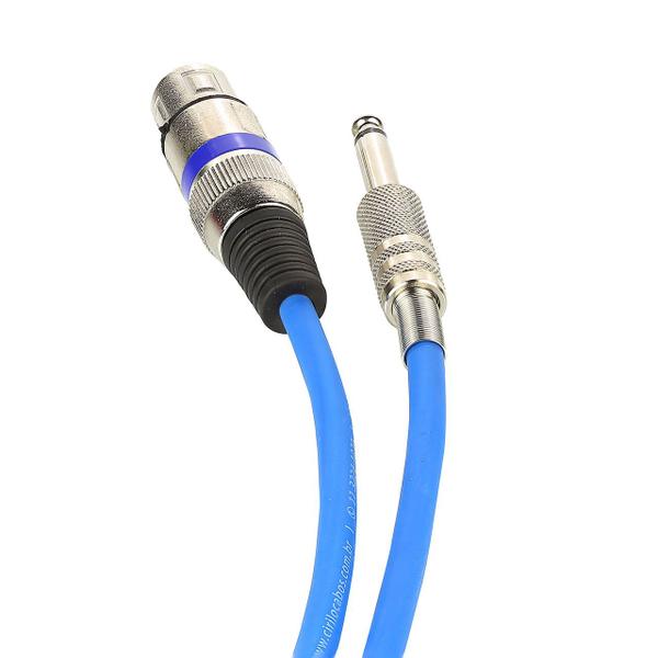 Imagem de Cabo de Microfone XLR Femea Para P10 Mono - Azul - 1 Metro