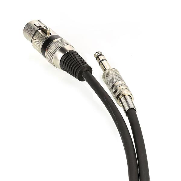 Imagem de Cabo de Microfone XLR para P10 Estereo - Preto - 2 Metros