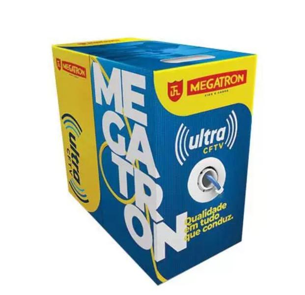 Imagem de Cabo de Rede CFTV Alarme 24AWG ULTRA ALARM Megatron 4 Pares Preto - 2790 - Caixa com 300 Metros