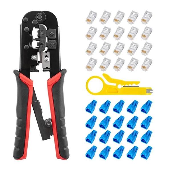 Imagem de Cabo de rede Ethernet Crimper, Alicate Stripper para 6P, 8P, RJ11, RJ12, RJ45 Crimping Tool