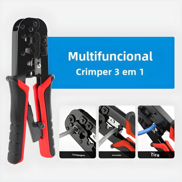 Imagem de Cabo de rede Ethernet Crimper, Alicate Stripper para 6P, 8P, RJ11, RJ12, RJ45 Crimping Tool