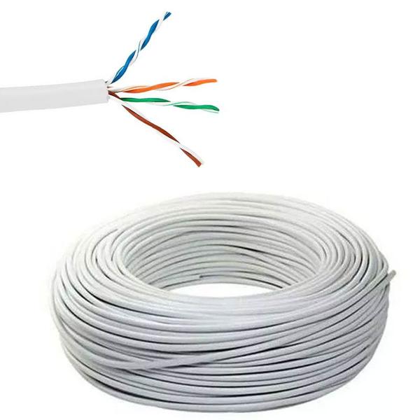 Imagem de Cabo de Rede Internet 70 Metros Branco Cat5 + 10 Conector Rj45 e Alicate Crimpador RJ45