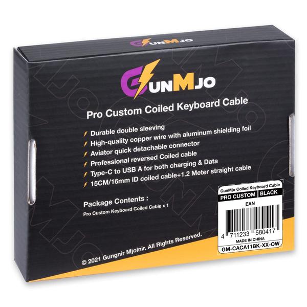 Imagem de Cabo de teclado GunMjo Pro Custom USB-C para USB-A 1,5 m preto