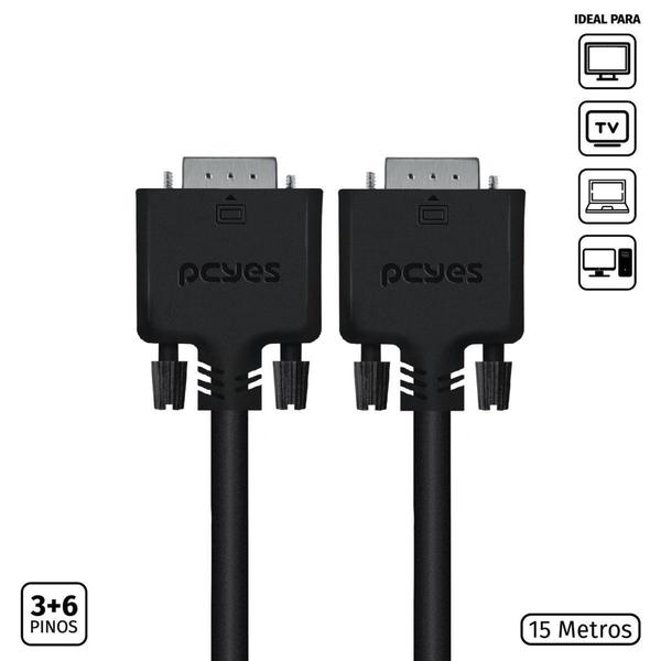 Imagem de Cabo de vídeo vga 3+6 15 pinos macho para vga 3+6 15 pinos macho 28awg puro cobre 15 metros  Pcyes