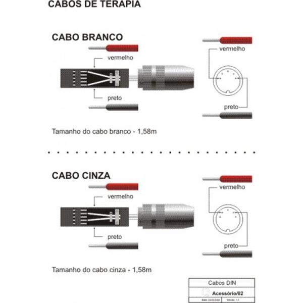 Imagem de Cabo DIN - Bananinha ~ Branco ou Cinza ~ QUARK MEDICAL (Diretamente da Fábrica)