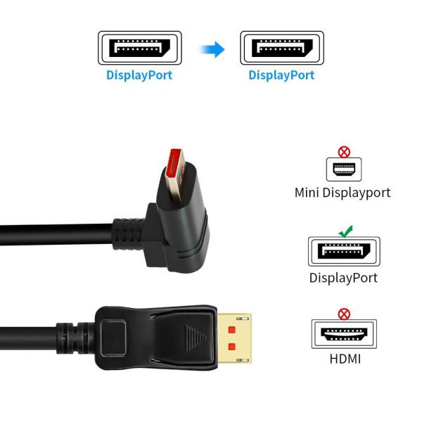 Imagem de Cabo DisplayPort 1.4 8K 60Hz hdr Vesa 1,80M Angulado 90 Grau