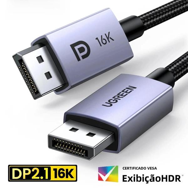 Imagem de Cabo DisplayPort 8K/16K Ugreen - Para Xiaomi, TV Box, PC, Laptop e Monitor