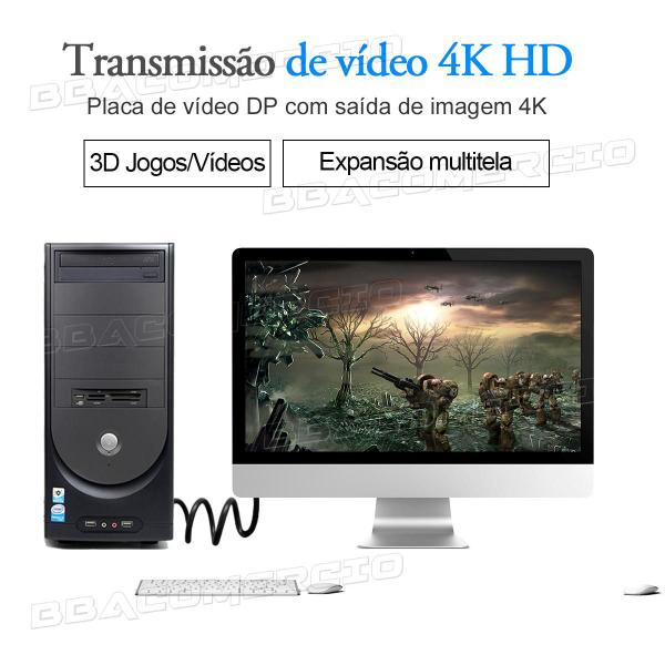 Imagem de Cabo Displayport Alta 4k Velocidad Gamer Monitor Projetor 1m