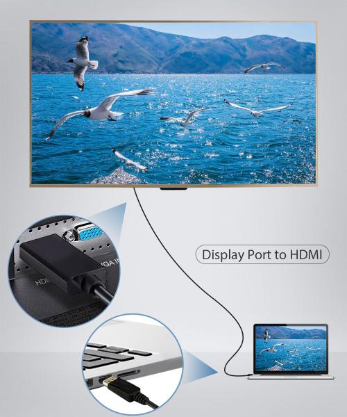 Imagem de Cabo Displayport HDMI 4K 30Hz 0,50m 50 CM cabo DP HDMI