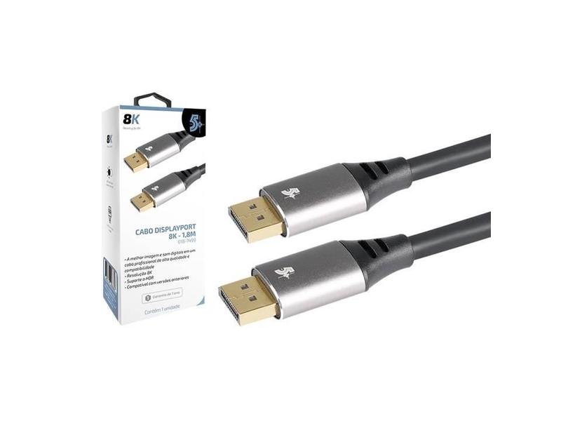 Imagem de Cabo Displayport M 1.4 Hdr 8K Com Trava 1,8M 018-7499 5+