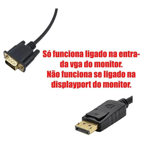 Imagem de Cabo Displayport Macho Para Ligar O Pc No Monitor Led Lcd