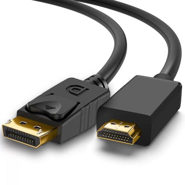 Imagem de Cabo Displayport Macho x HDMI Macho Full Hd Preto 1,80 Metros