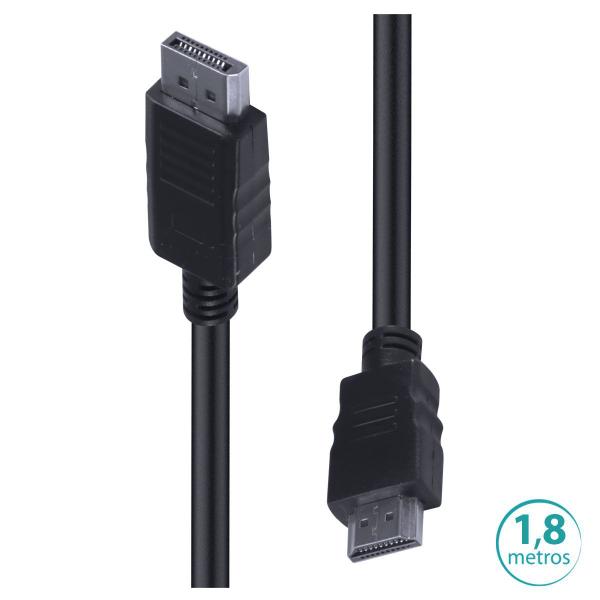 Imagem de Cabo Displayport Para Hdmi 1.4v 1.8m Hdp18