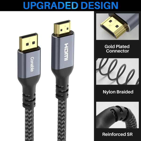 Imagem de Cabo DisplayPort para HDMI com conexão 4K @60Hz HDR 6m