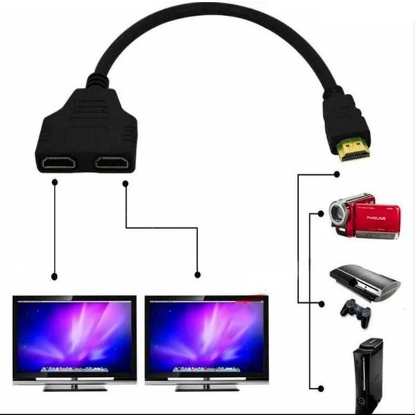 Imagem de Cabo Divisor HDMI 1080p - Adaptador para Xbox, PS3, PS4, DVD, HDTV, PC, Laptop e TV