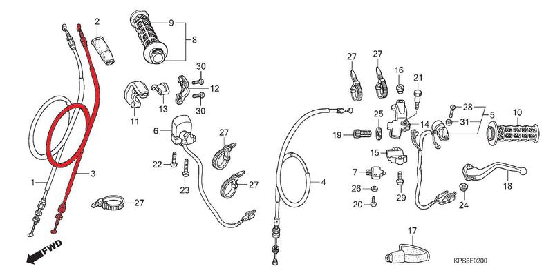 Imagem de Cabo Do Acelerador ( B ) Para Moto Honda Crf 230 2007 Em Diante