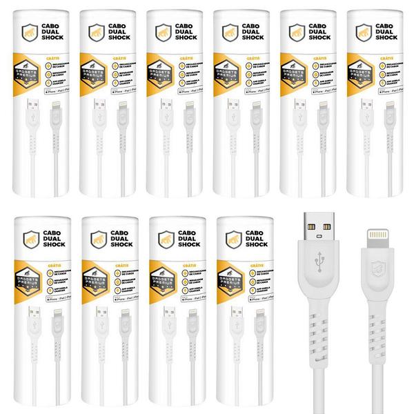 Imagem de Cabo Dual Shock Lightning / USB A - Branco - 1,2m - no Atacado - Caixa Fechada 10 Unidades - Gshield