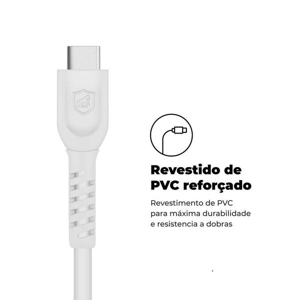 Imagem de Cabo Dual Shock Type Com Type C Branco - 1,2M - Gshield