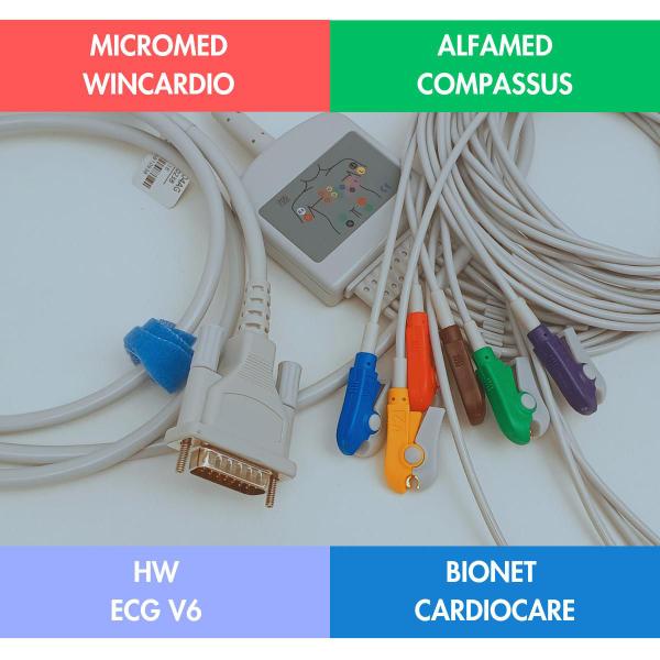 Imagem de Cabo Ecg 10 Vias Clip Garra Bionet Cardiocare 2000/3000 