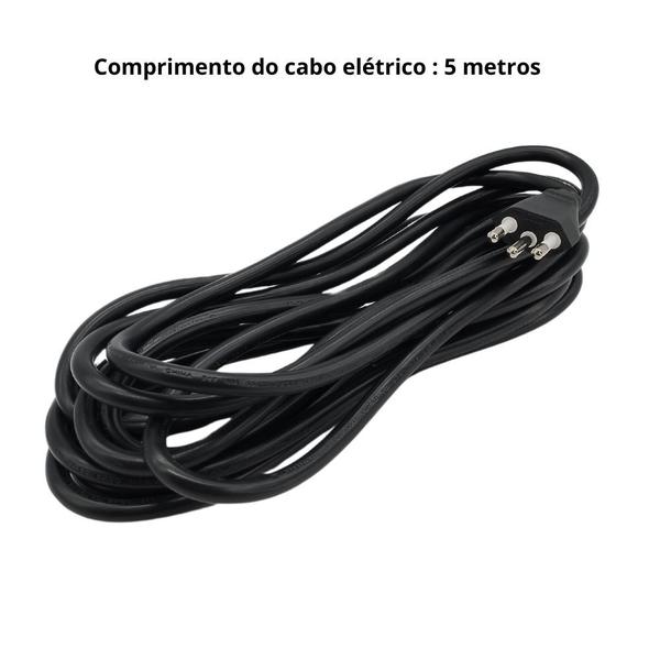 Imagem de Cabo Elétrico 3X1,5mm 5m 20A Pino 4,8mm Compatível com Lavadora WAP 5100 Turbo