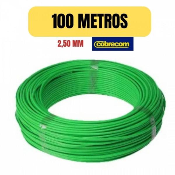 Imagem de Cabo eletrico flexivel 2,5mm verde 100 metro cobrecom imetro