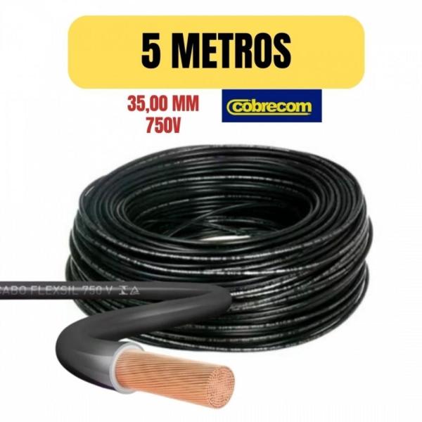 Imagem de Cabo eletrico flexivel 35mm preto 5 metro cobrecom imetro